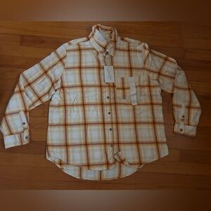 NWT red and gold plaid long sleeveve